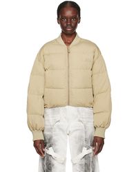 Acne Studios - Green Quilted Down Bomber Jacket - Lyst