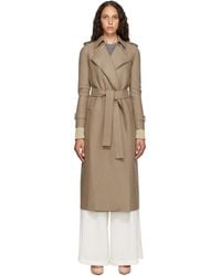 Harris Wharf London Trench en laine vierge pressee brun - Multicolore