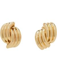 Anine Bing - Boucles D'Oreilles Dorées À Ornements Cannelés Torsadés - Lyst
