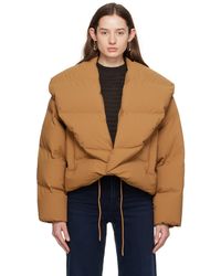 FRAME - Tan Cropped Down Jacket - Lyst