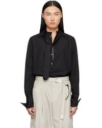 Sacai - Satin Tie Poplin Shirt - Lyst
