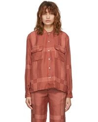 Bode Ssense Exclusive Limited Edition Shelter Plaid Shirt - Red