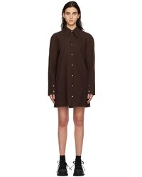 WOOYOUNGMI - Brown Shirt Minidress - Lyst