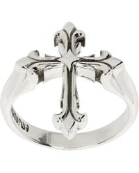 Emanuele Bicocchi - Bague Argentée À Croix Fleury - Lyst