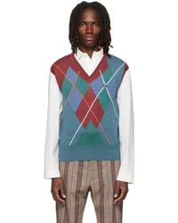 Vivienne Westwood - Burgundy & Argyle Vest - Lyst