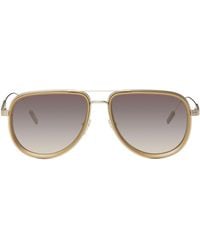 Zegna - Gold Metal Sunglasses - Lyst