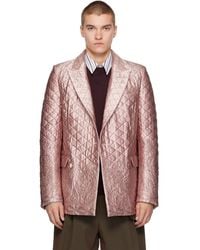 Dries Van Noten - Ssense Exclusive Quilted Silk Blazer - Lyst
