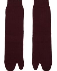 Maison Margiela - Burgundy Tabi Socks - Lyst