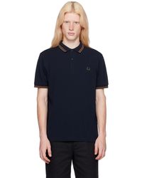 Fred Perry - F perry polo 'the f perry' bleu marine - Lyst