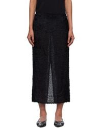 St. Agni - Feathered Silk Midi Skirt - Lyst