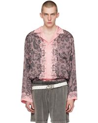 Acne Studios - Pink & Black Print Shirt - Lyst
