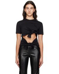MSGM - Black Bow T-shirt - Lyst