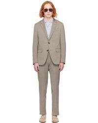 Zegna - Complet taupe à revers tailleur - Lyst