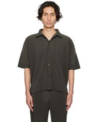 Homme Plissé Issey Miyake - Homme Plissé Issey Miyake Khaki Monthly Color July Shirt - Lyst