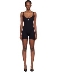 Marine Serre - Moon Logo Ribbed Jersey Short Jumpsuit - Lyst