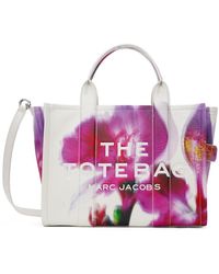 Marc Jacobs - Moyen cabas 'the tote bag' rose et blanc en cuir à image future - Lyst