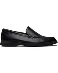 BOSS - Emed-Logo Leather Loafers - Lyst