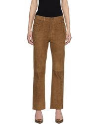 Tom Ford - Tan Full Grain Lamb Suede Pants - Lyst