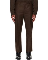 Ferragamo - Pantalon Façon Costume Brun - Lyst