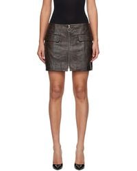 Stand Studio - Brown Elvira Leather Miniskirt - Lyst