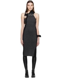 MM6 by Maison Margiela - Black Asymmetric Midi Dress - Lyst