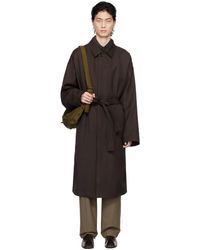 Lemaire - Manteau brun à ceinture - Lyst