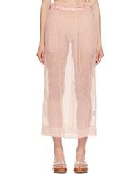 Simone Rocha - Gathered Waist Cord Midi Skirt - Lyst
