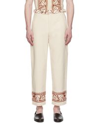 Bode - Off-white Rose Garland Trousers - Lyst