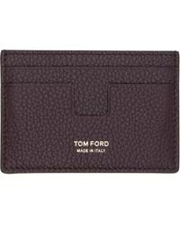 Tom Ford - Burgundy Grain Leather Classic Card Holder - Lyst