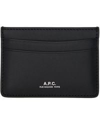 A.P.C. - . Black André Card Holder - Lyst