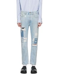 Palm Angels - Blue Destroyed Jeans - Lyst