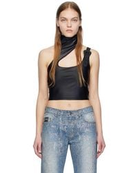 Versace Jeans Couture - Black Cropped Top - Lyst