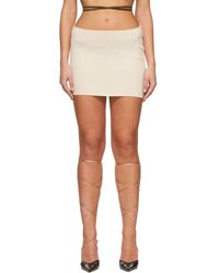 GUIZIO - Off-white Wool Mini Skirt - Lyst