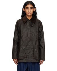 Barbour - Blouson Bedale Brun En Coton Ciré - Lyst