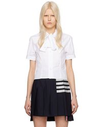 Thom Browne - White Tucked Blouse - Lyst