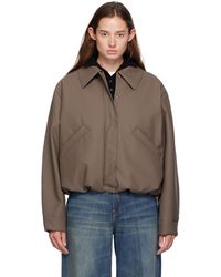 Kassl - Taupe Short Rubber Bomber Jacket - Lyst