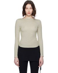 Miaou - T-Shirt Amelia Blanc Cassé Et Bleu Marine - Lyst