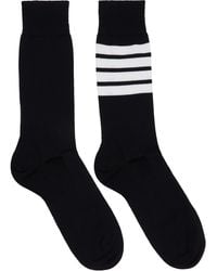 Thom Browne - Cotton 4-Bar Mid Calf Socks - Lyst