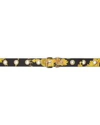 Versace - Black & Gold Chain Couture Belt - Lyst