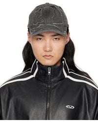 Vetements - ブラック デストロイド ロゴ キャップ - Lyst