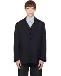 Ssstein - Wool Kersey Oversized Single Breasted Blazer - Lyst