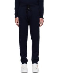 Ferragamo - Pantalon de survêtement bleu marine en laine - Lyst