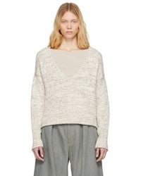 Lauren Manoogian - Off- Marl V Neck Sweater - Lyst