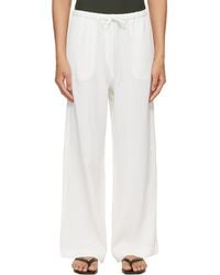 TOTEME - Off- Woven Stripe Drawstring Trousers - Lyst
