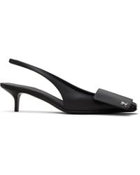 Courreges - Fold Leather Slingback Heels - Lyst