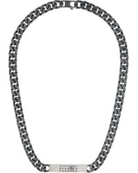 MM6 by Maison Margiela - Minimal Logo Id Tag Curb Necklace - Lyst
