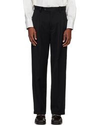 NULLUS - Pantalon Étagé Noir En Laine - Lyst