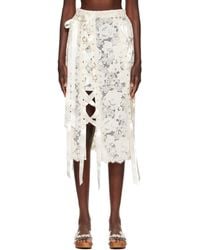 Simone Rocha - Off- Unraveling Ribbon Ring Midi Skirt - Lyst