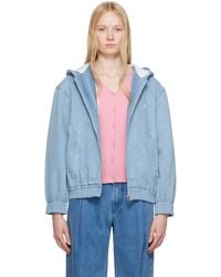 Maison Kitsuné - Zipped Hooded Denim Jacket - Lyst