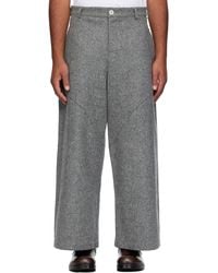 SAGE NATION - Pantalon Menuisier Gris En Laine - Lyst